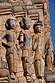 Elaborate figures carved in stucco decorate the ancient stupas, Kakku Buddhist Ruins. Shan State in Myanmar (Burma).